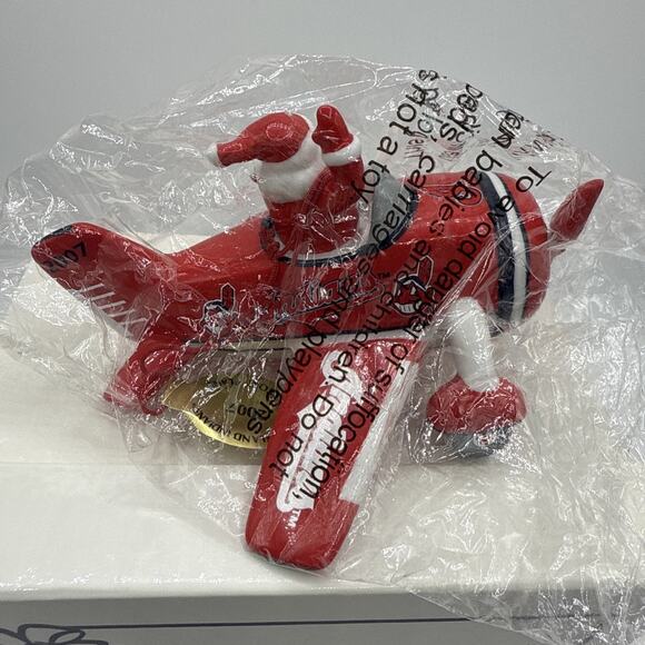 Danbury Mint 2007 Christmas Ornament Santa in a Victory Plane Chief Wahoo - Picture 2 of 8